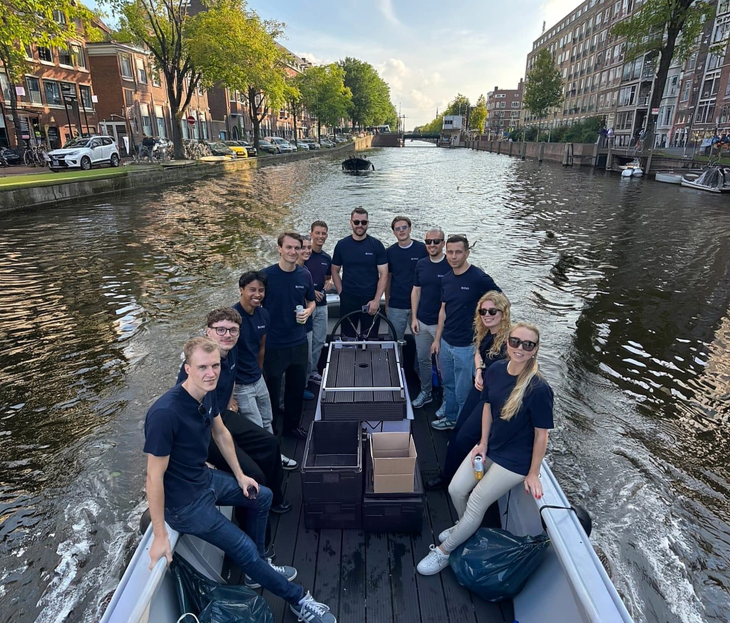 The BONO team together on a boat